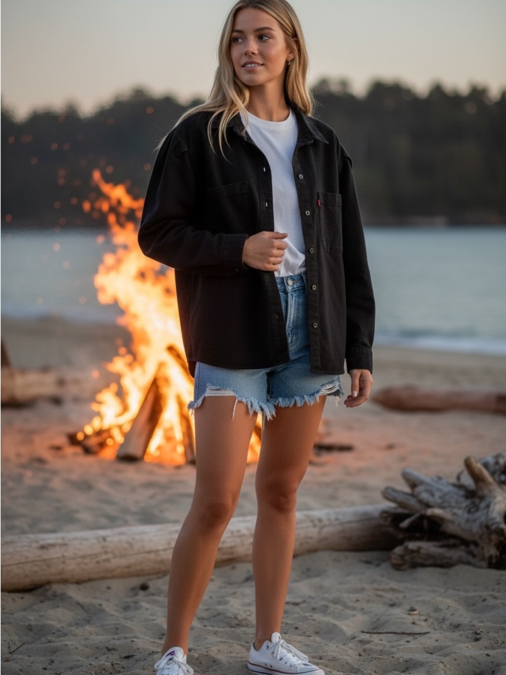 Levi’s Women's Black Overshirt Jacket - Casual Button-Up